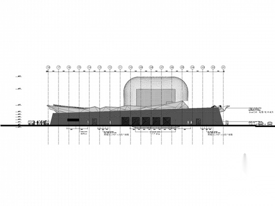 [上海]西欧大型国家馆建筑施工图（上海知名大学设计院设...cad施工图下载【ID:166232149】