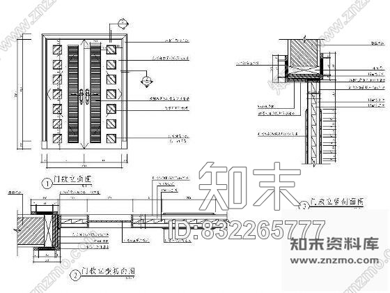 图块/节点酒楼防火门详图cad施工图下载【ID:832265777】