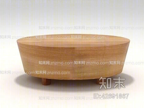现代棕色木艺脚凳3D模型下载【ID:42691867】