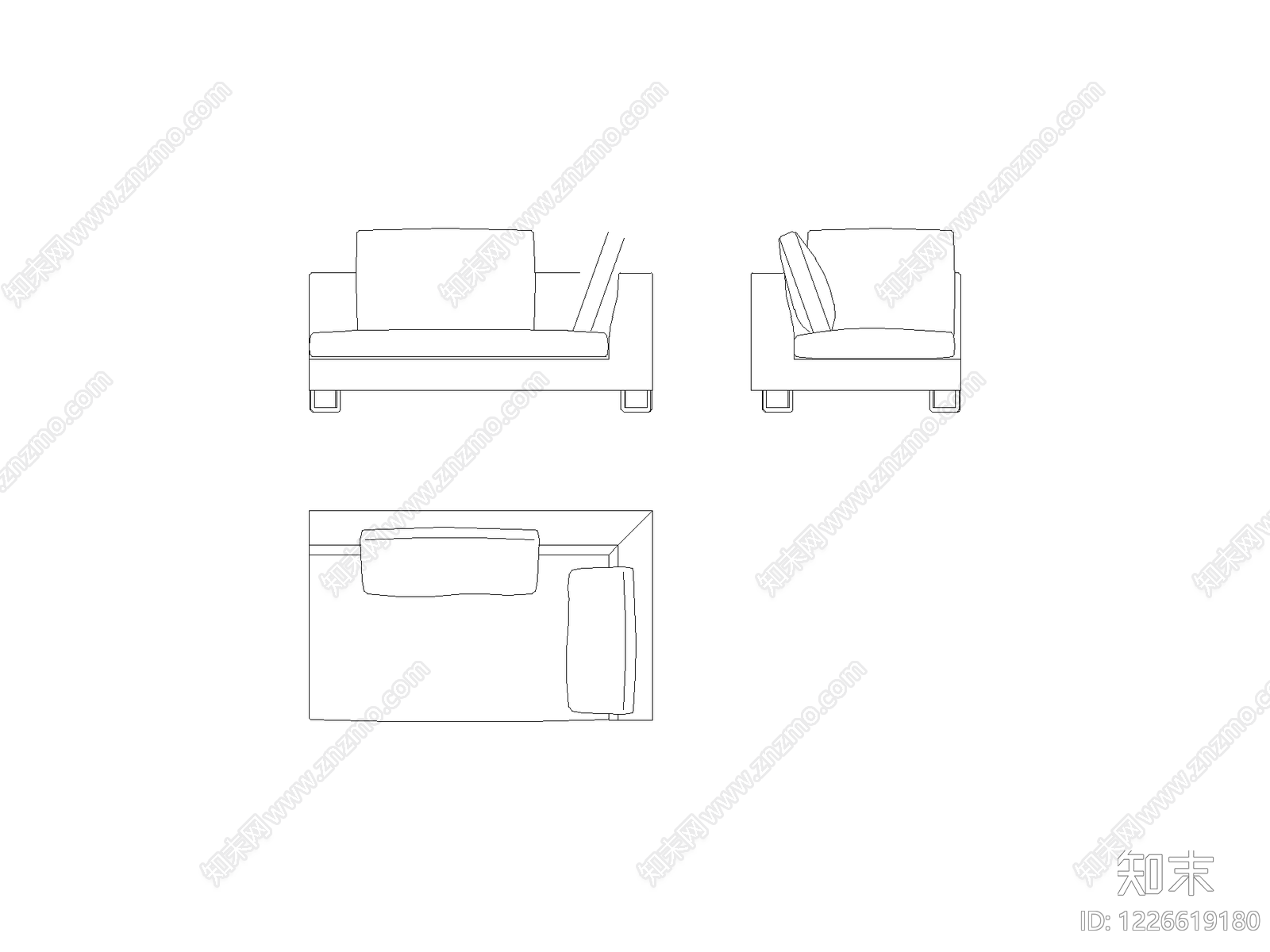 现代,意式沙发CAD图纸