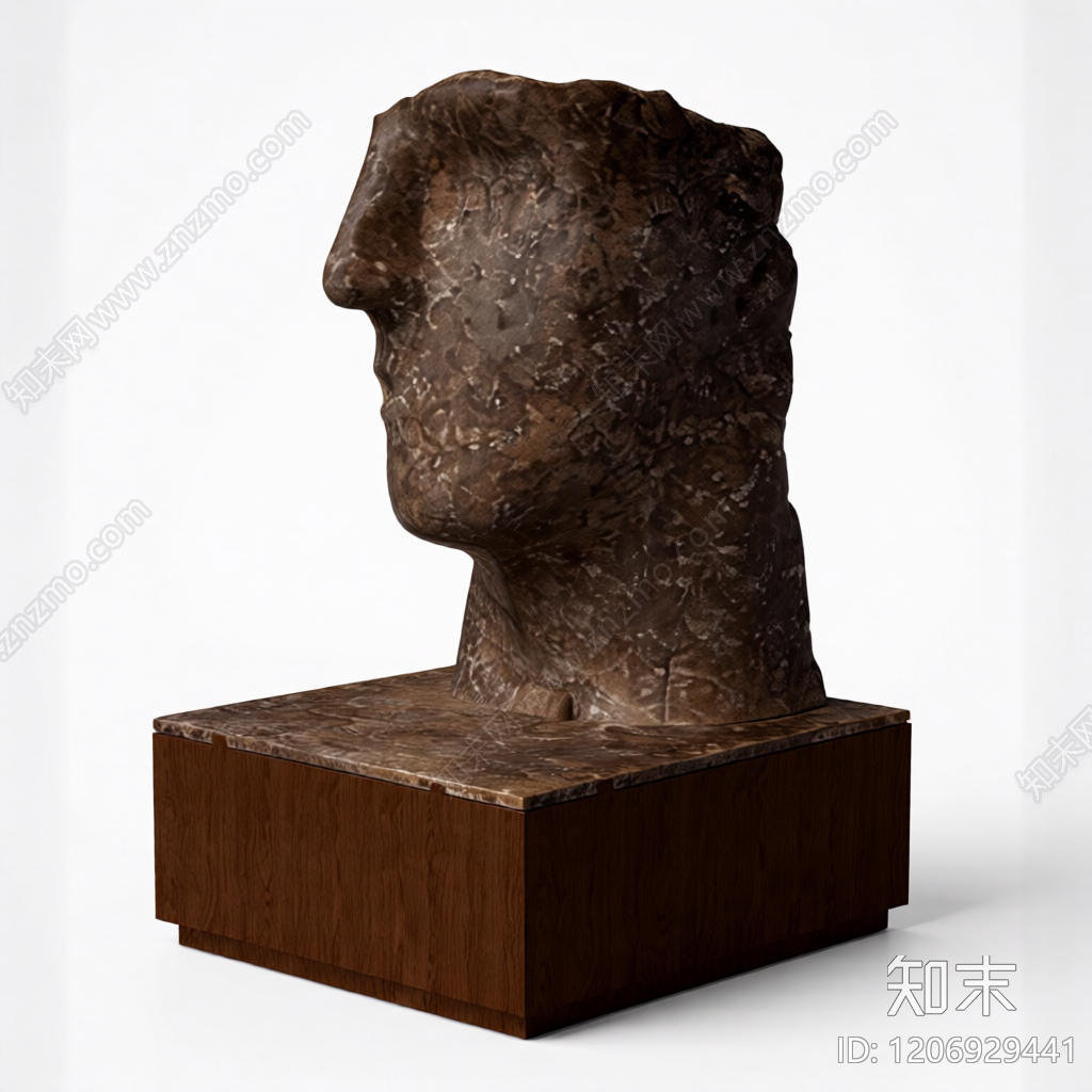 石雕头像雕塑3D模型下载【ID:1206929441】