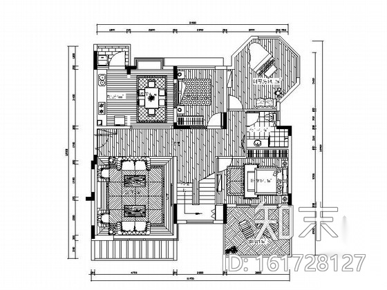 [深圳]三层别墅欧式风格样板房装修图（含效果图）cad施工图下载【ID:161728127】