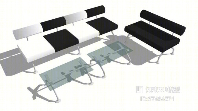 沙发茶几组合SU模型下载【ID:718046633】