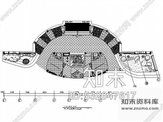 施工图酒店室内大堂入口内装修图施工图下载【ID:532047617】