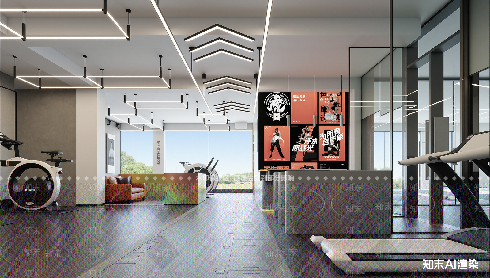 现代健身房3D模型下载【ID:1214260902】