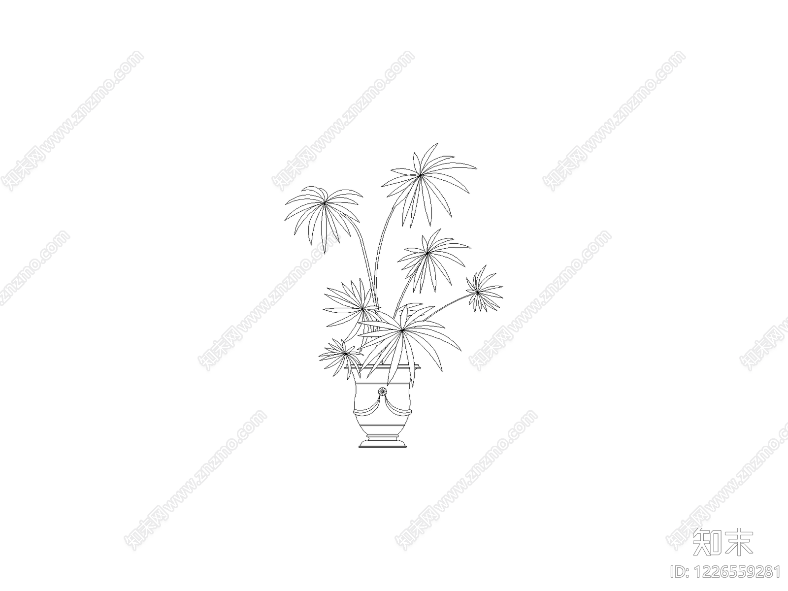 种绿植盆栽图块cad施工图下载【ID:1226559281】