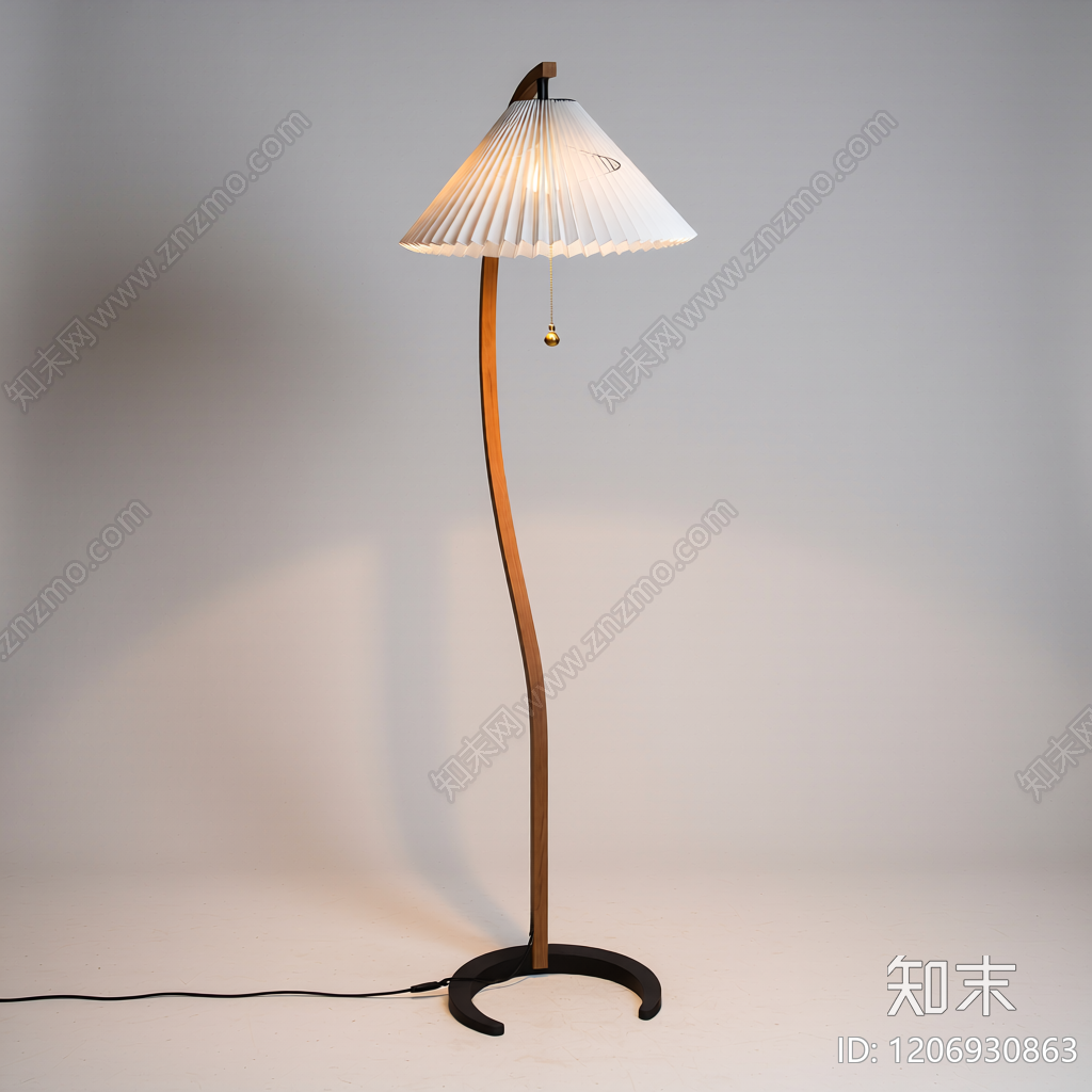 折扇灯落地灯3D模型下载【ID:1206930863】