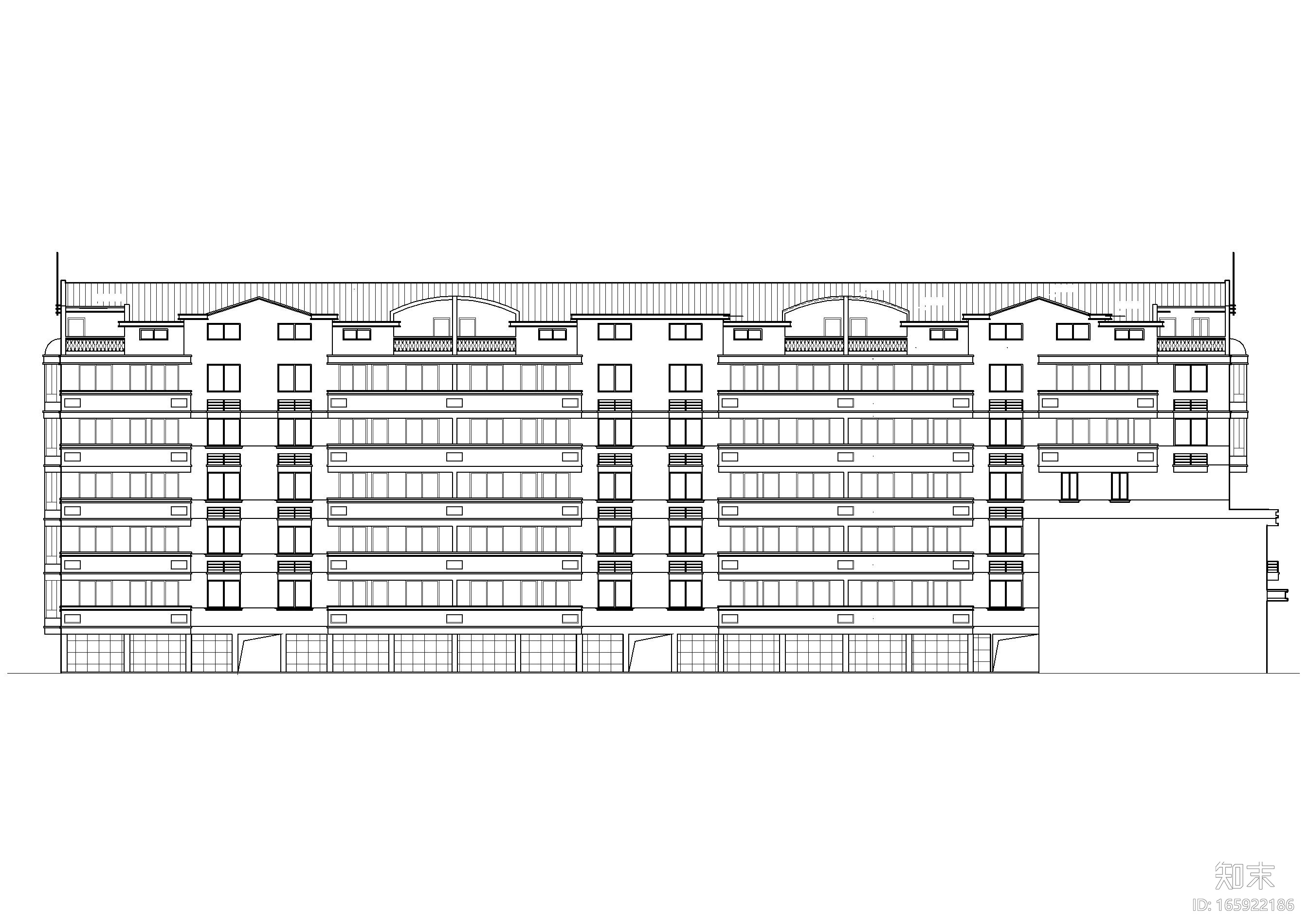 [广州]新象花园_A1幢七层住宅楼建筑方案图cad施工图下载【ID:165922186】