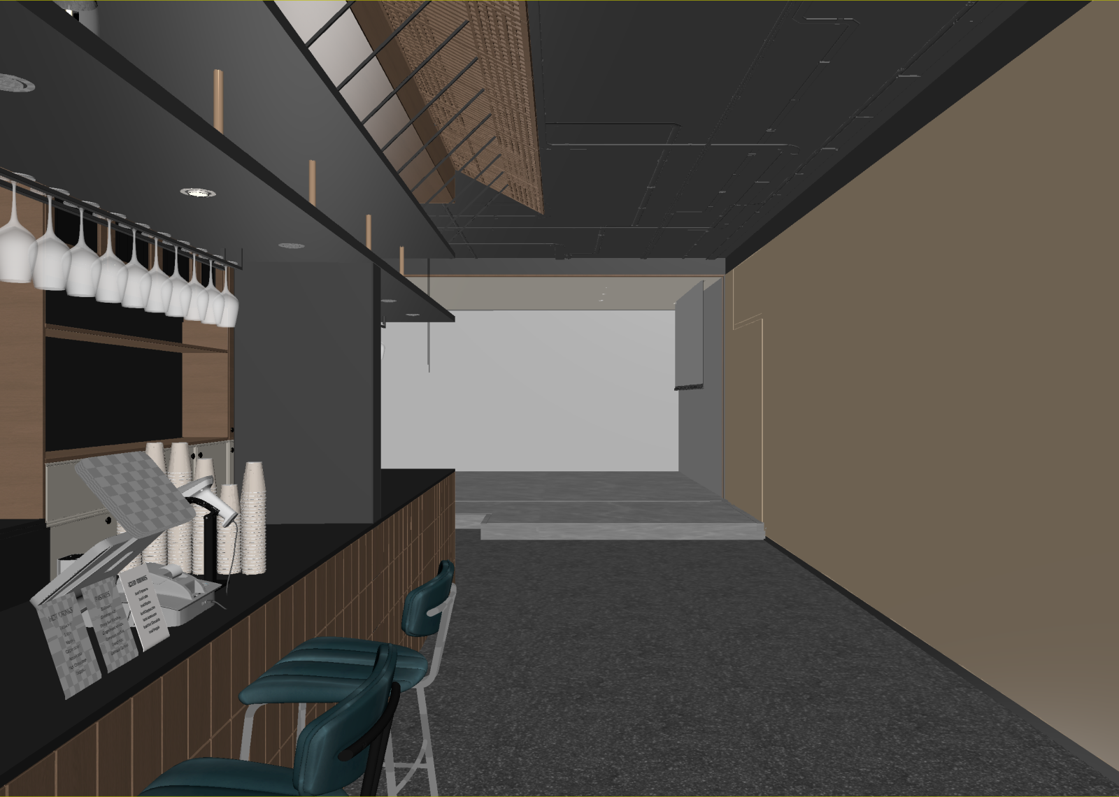现代咖啡厅3D模型下载【ID:1214450312】