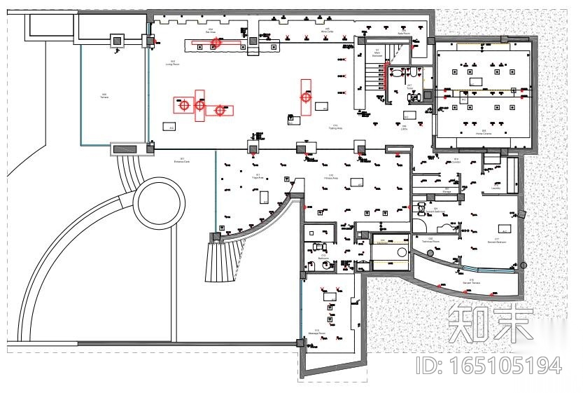 成都麓湖生态城别墅B户型样板间施工图+效果cad施工图下载【ID:165105194】