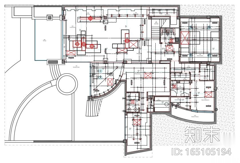 成都麓湖生态城别墅B户型样板间施工图+效果cad施工图下载【ID:165105194】