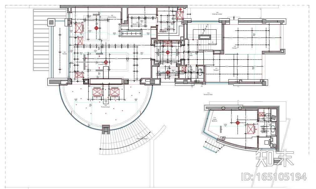 成都麓湖生态城别墅B户型样板间施工图+效果cad施工图下载【ID:165105194】