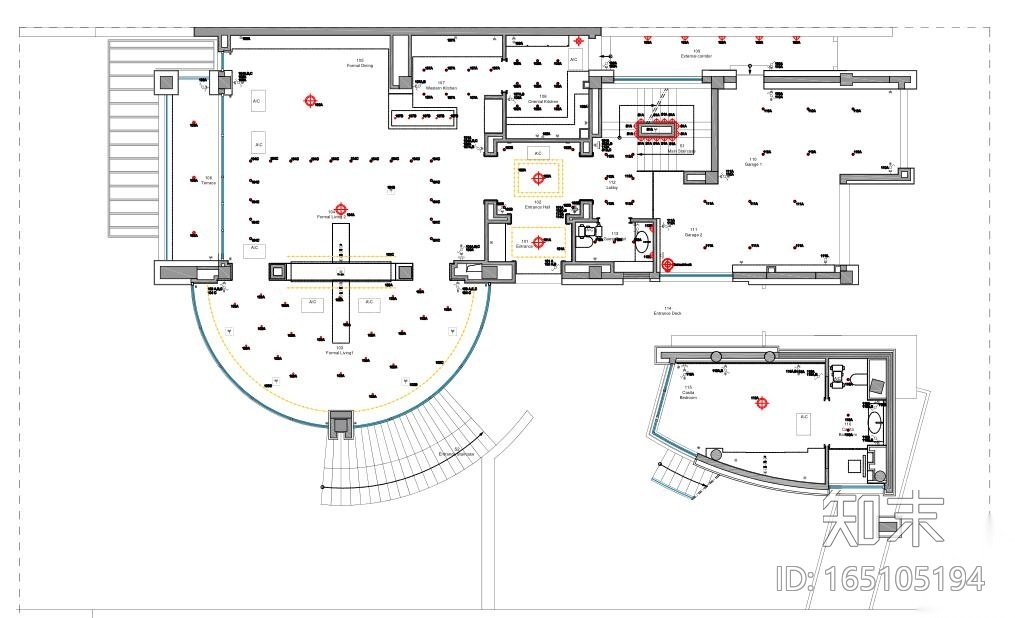 成都麓湖生态城别墅B户型样板间施工图+效果cad施工图下载【ID:165105194】