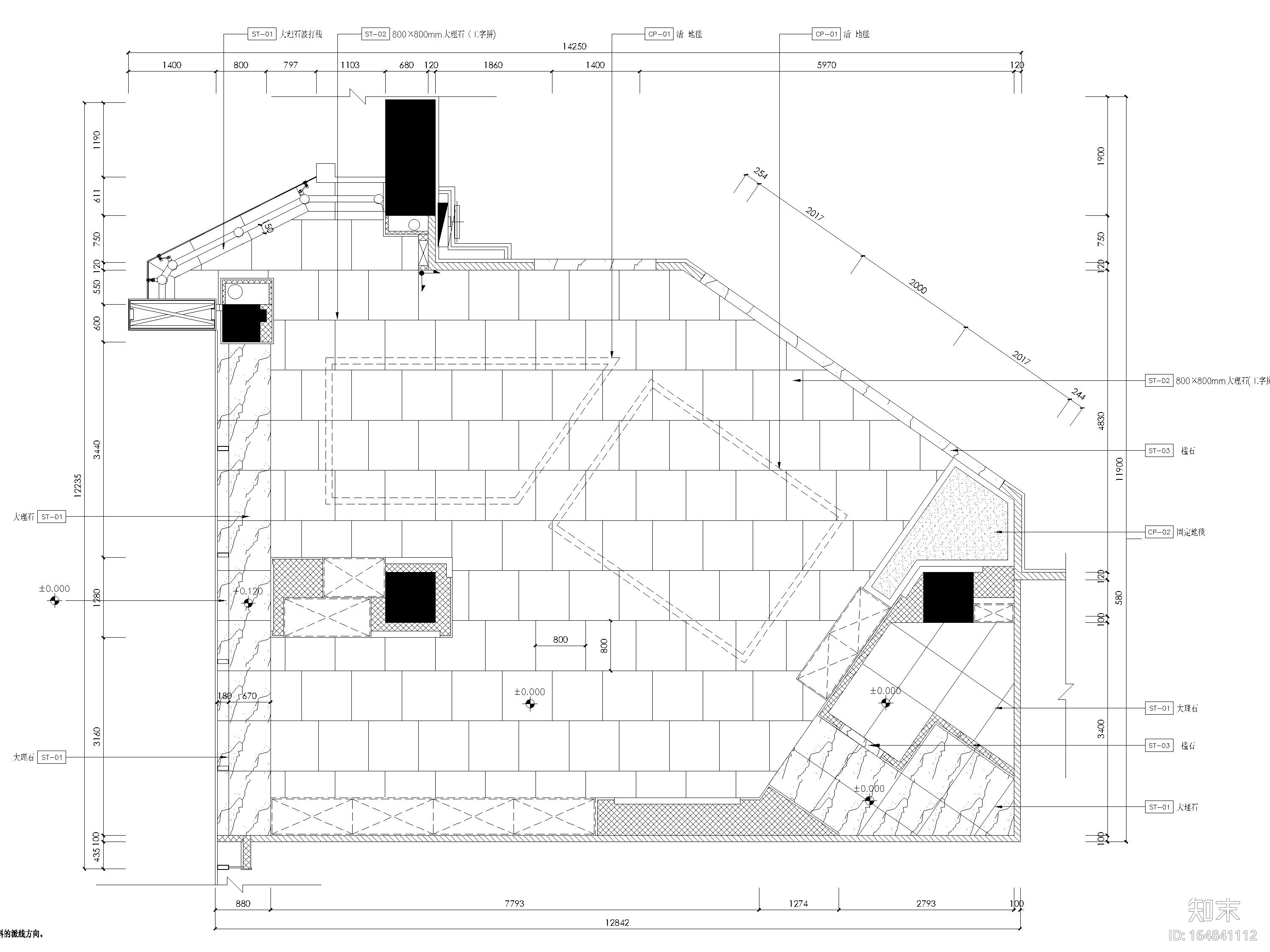 [广东]GUCCI奢侈品牌专卖店室内装饰施工图cad施工图下载【ID:164841112】