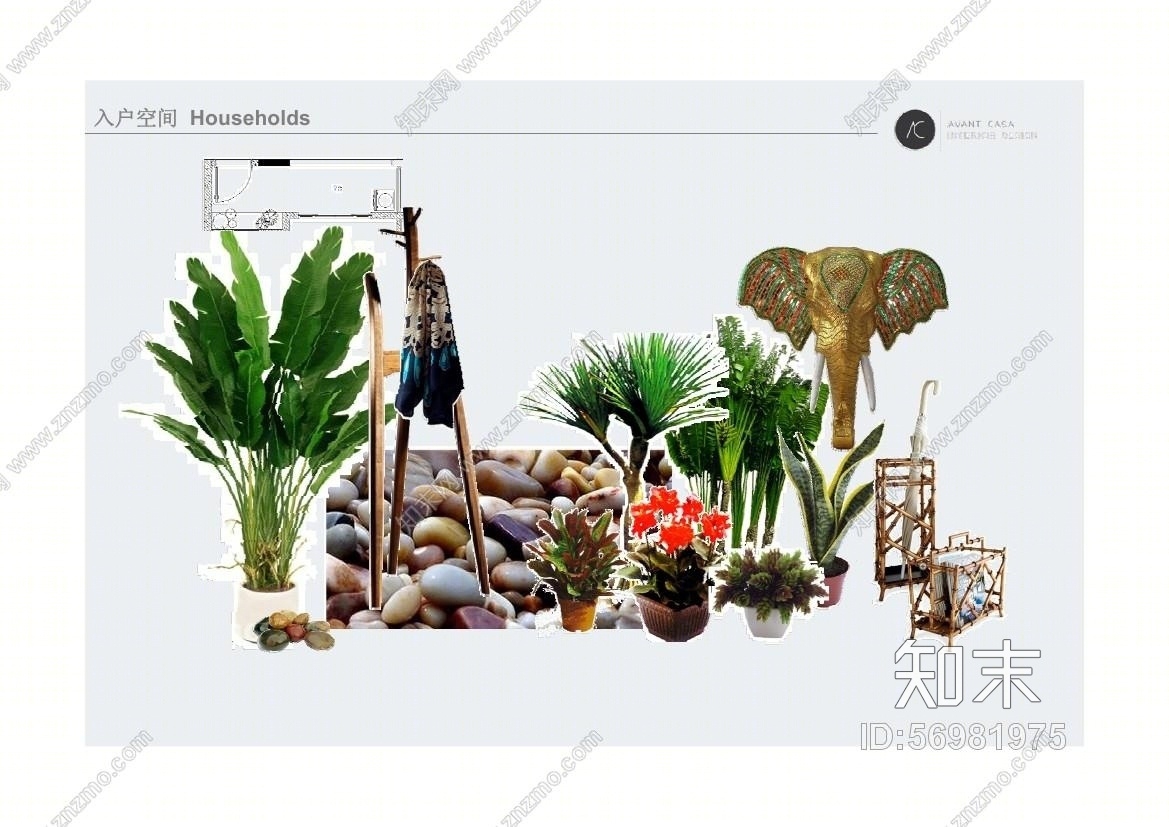艾法嘉--上海绿地启东叠加C户型样板房软装方案cad施工图下载【ID:56981975】