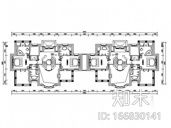 多形式两层别墅住宅户型合集cad施工图下载【ID:166830141】