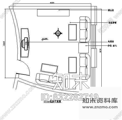 图块/节点KTV包房平面图1cad施工图下载【ID:832282719】