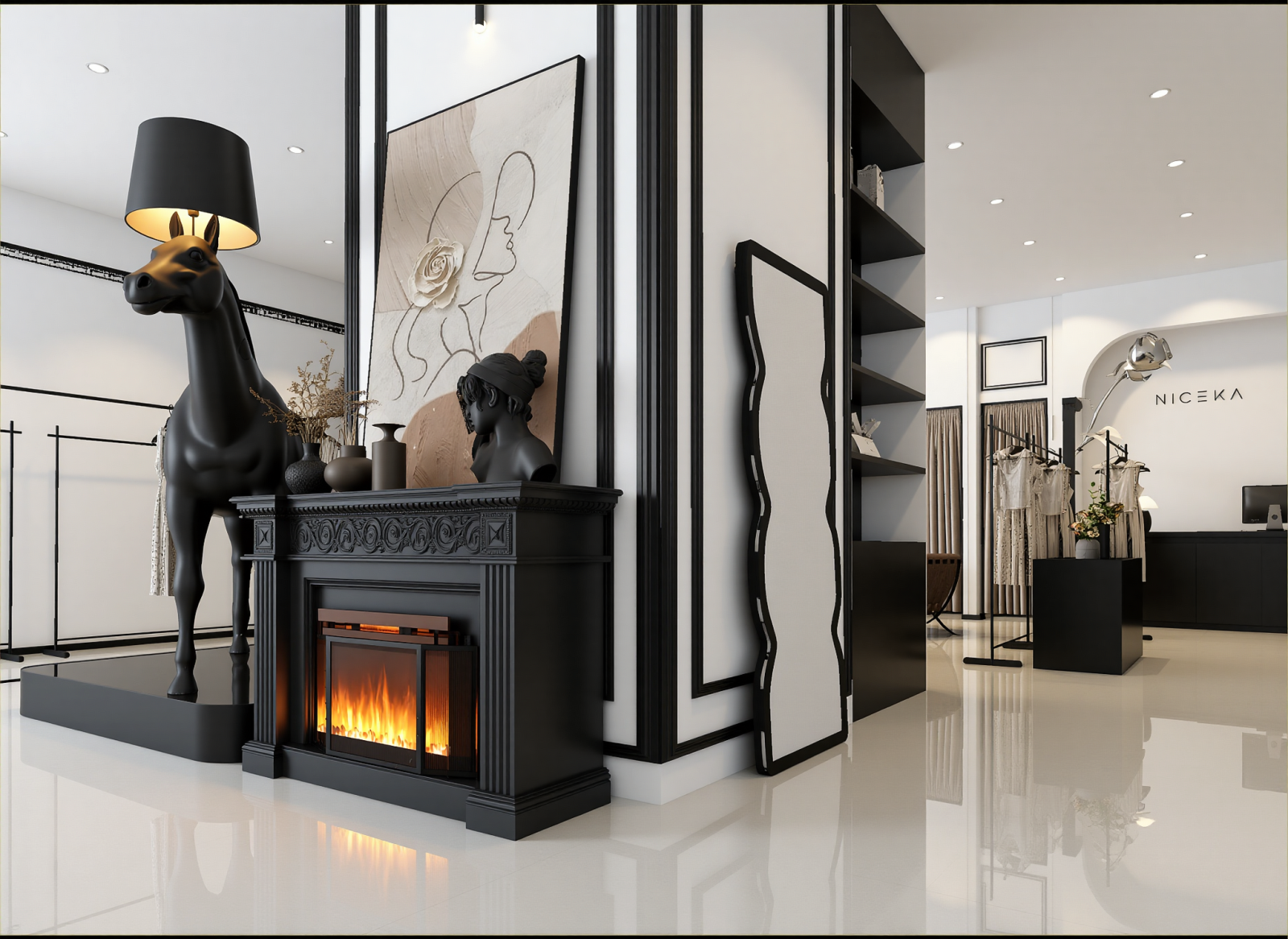 法式服装展厅3D模型下载【ID:1215058693】