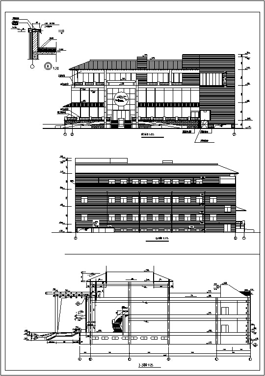 利安达多层办公综合楼施工图CADcad施工图下载【ID:167647181】