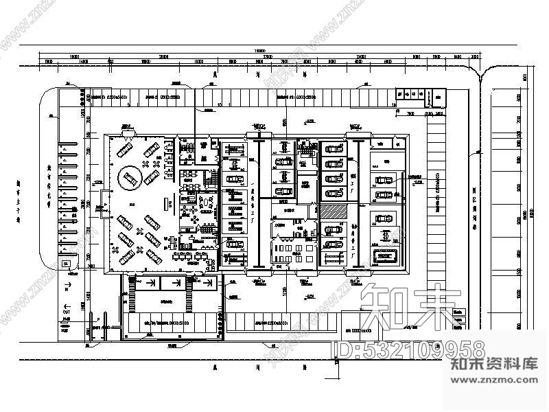 施工图广西某汽车特约店内室内装修图cad施工图下载【ID:532109958】