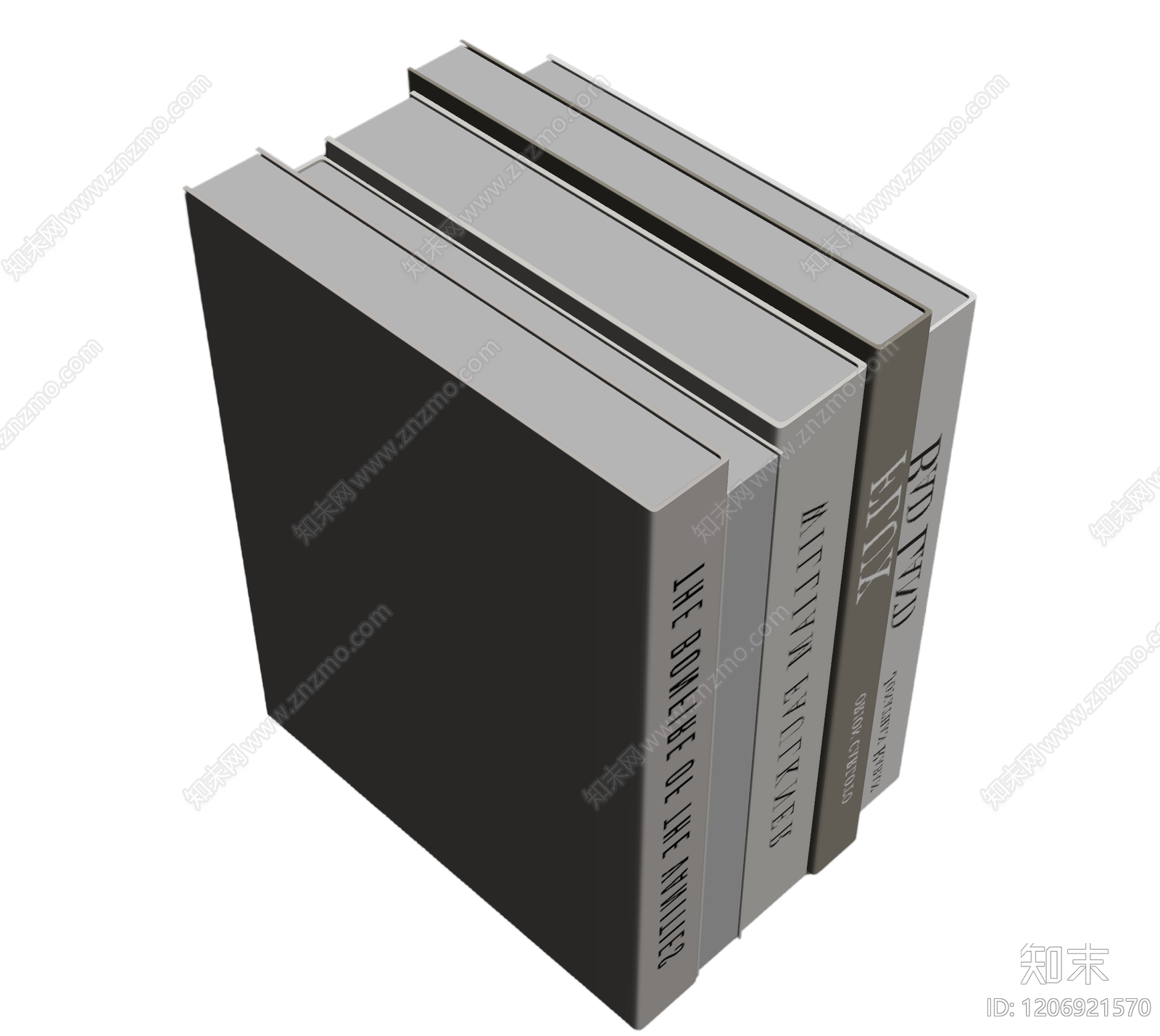 书籍组合装饰体3D模型下载【ID:1206921570】