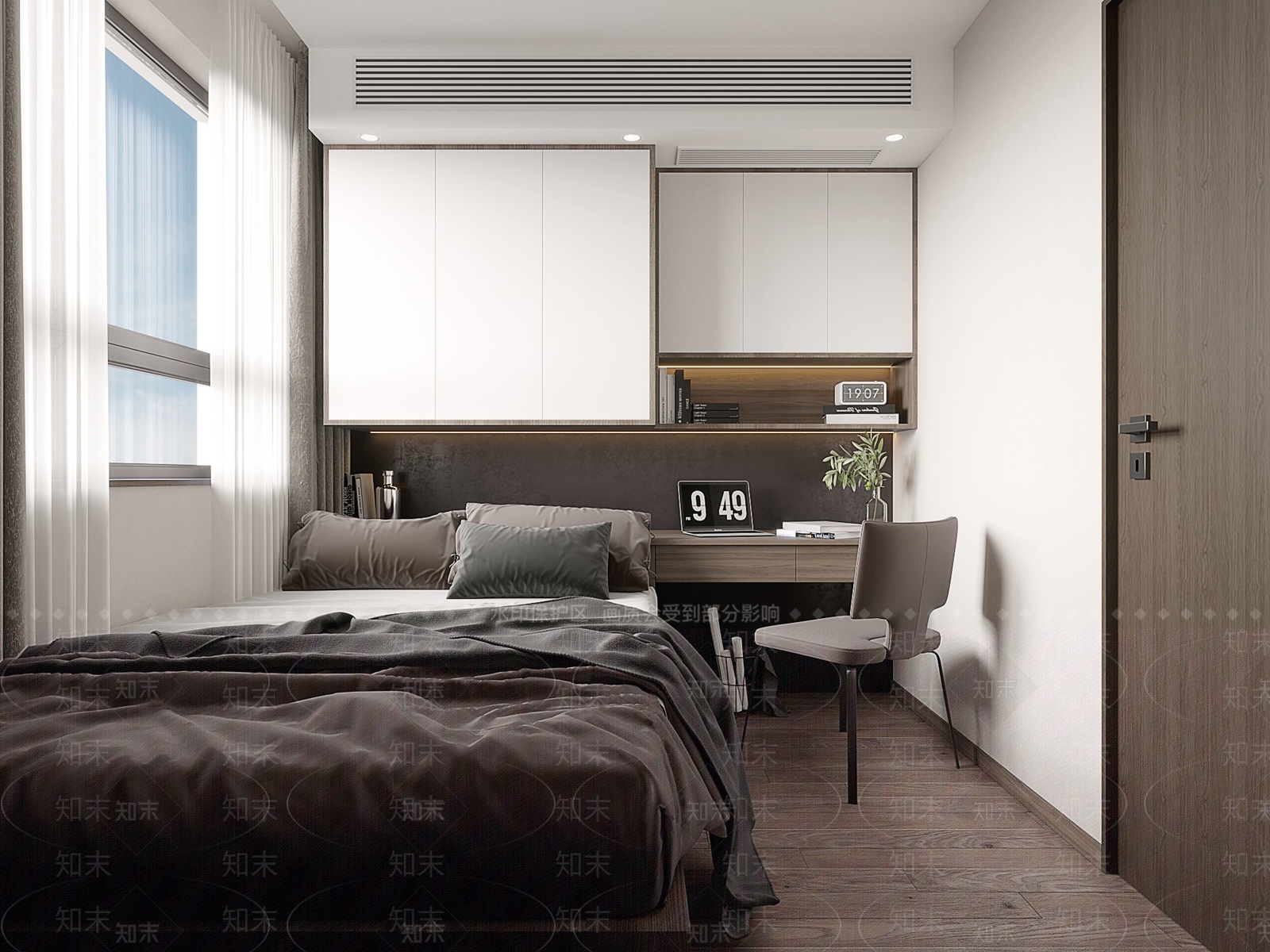 现代榻榻米卧室3D模型下载【ID:182963378】