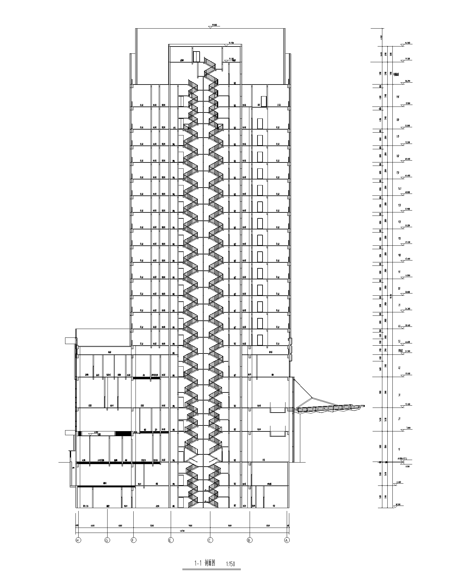 [重庆]某知名地产城市综合体高层酒店建筑施工图（CAD）施工图下载【ID:151511175】