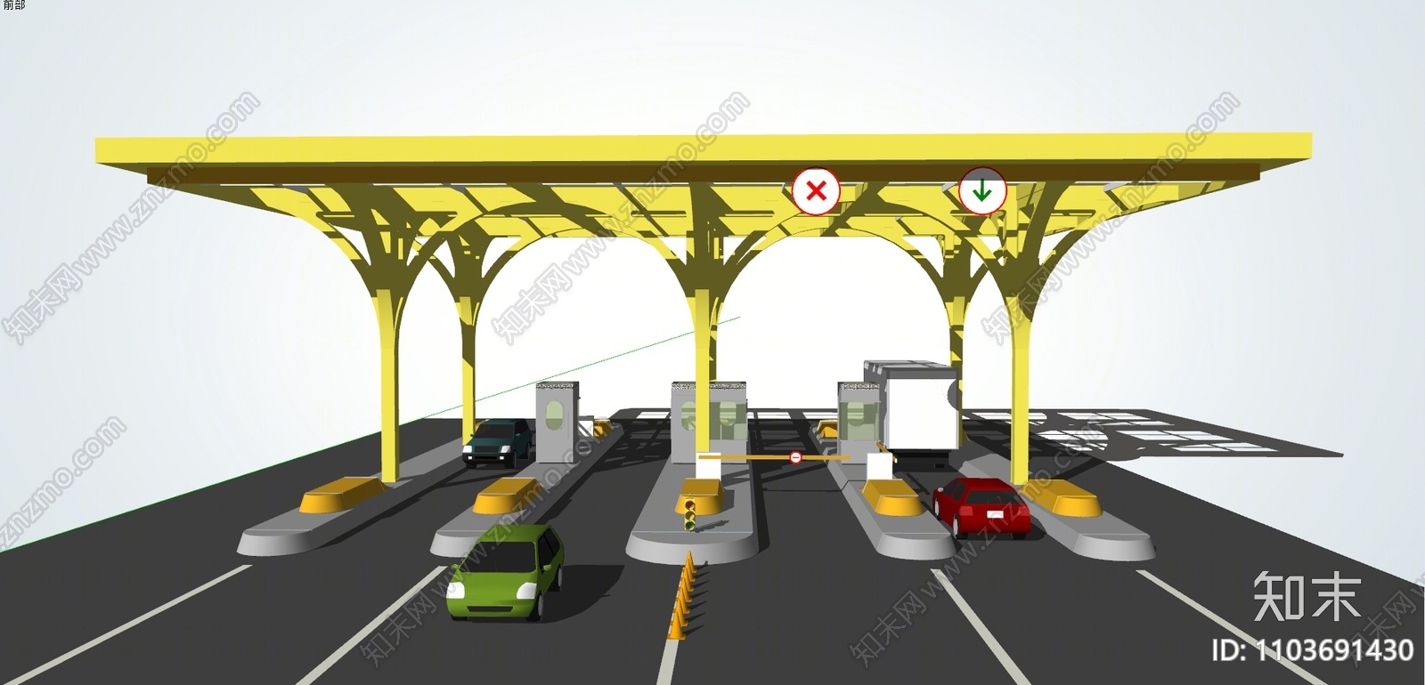 现代高速路收费站SU模型下载【ID:1103691430】