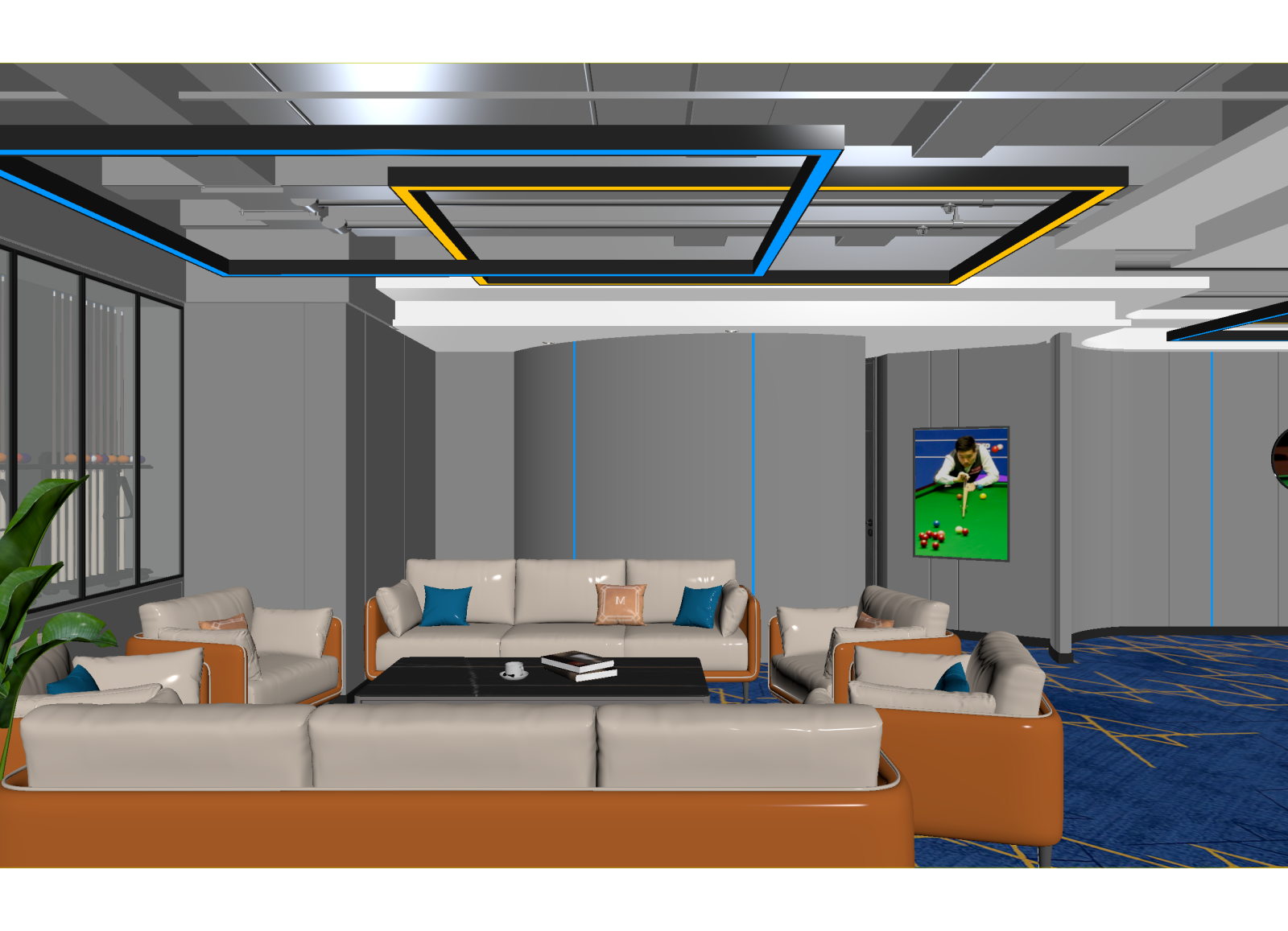 现代休息区3D模型下载【ID:1214414612】