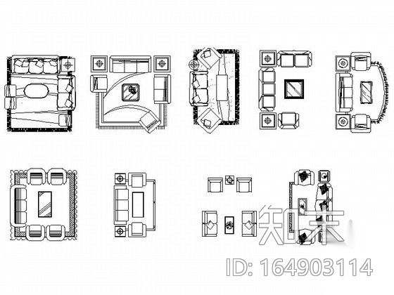 家居平面cad图块cad施工图下载【ID:164903114】