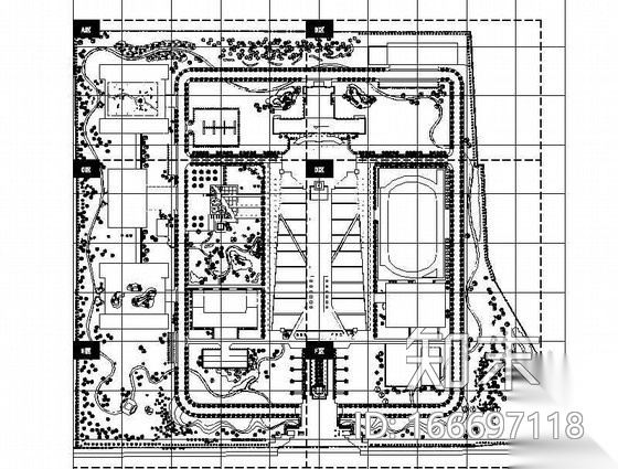 某校区景观设计全套施工图cad施工图下载【ID:166697118】