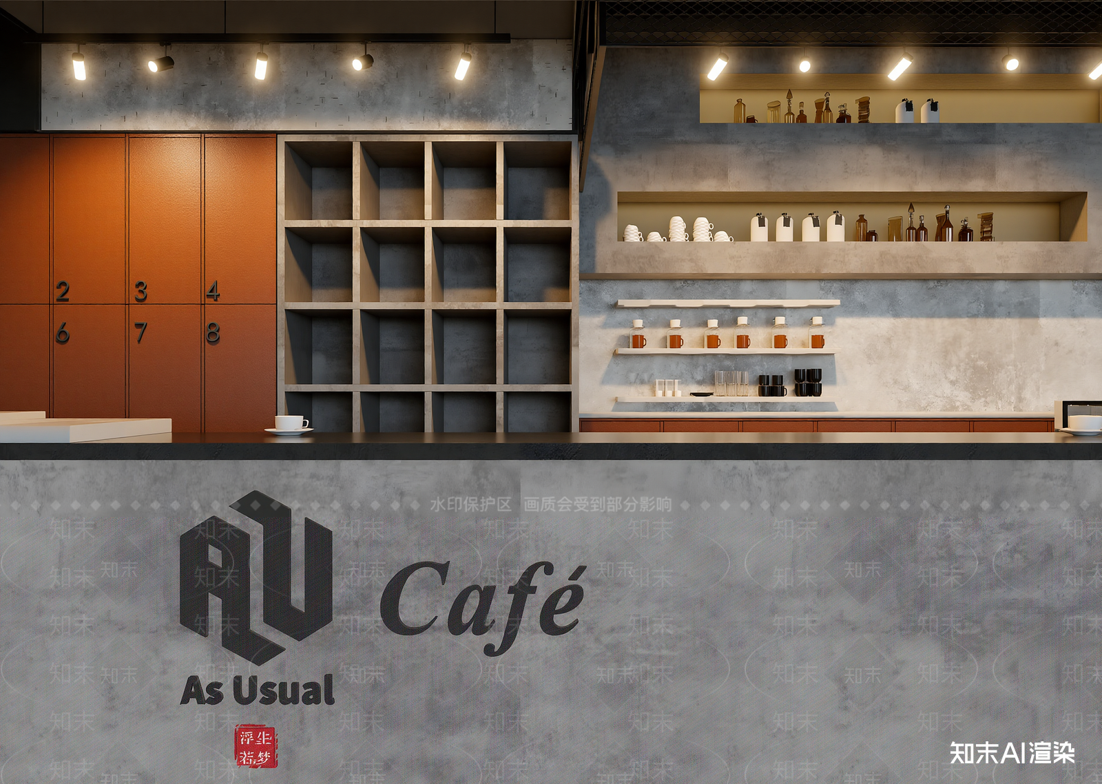 工业风咖啡厅3D模型下载【ID:1214440382】