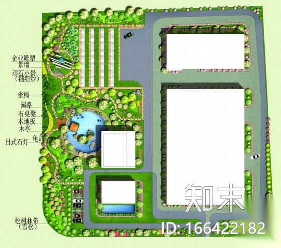 杭州铁三角有限公司厂区绿化cad施工图下载【ID:166422182】