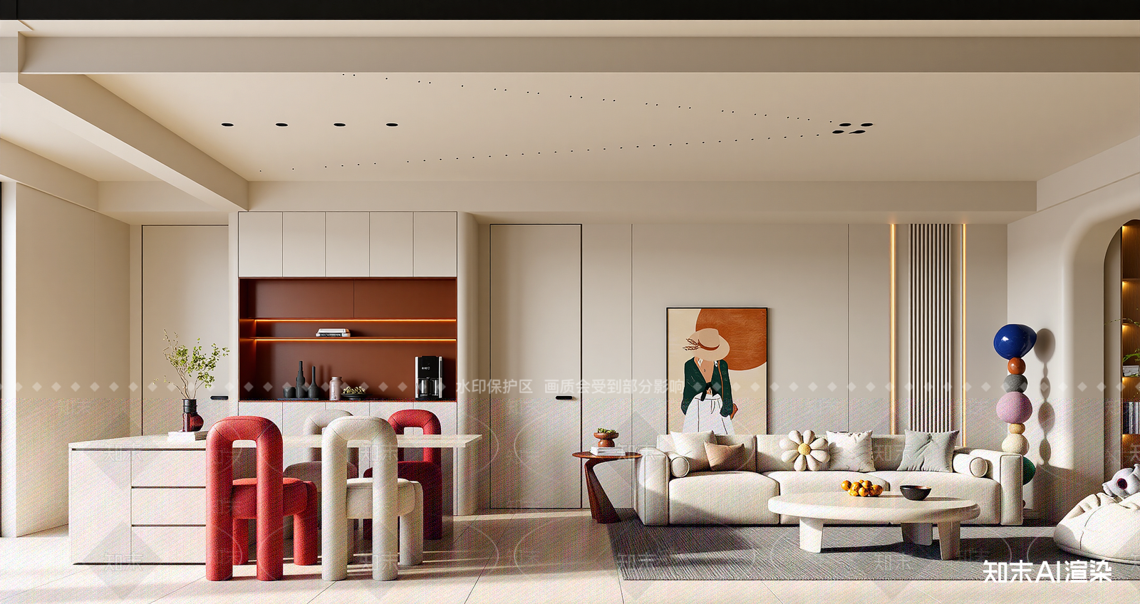 现代客餐厅3D模型下载【ID:1214959009】