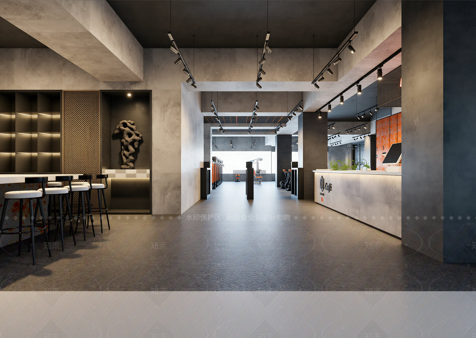 工业风咖啡厅3D模型下载【ID:1214594509】