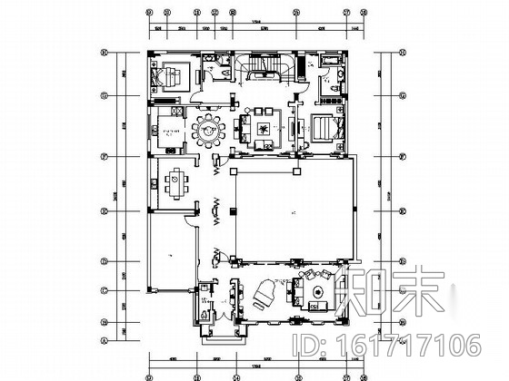 [江苏]豪华欧式风格联排两层别墅CAD装修施工图施工图下载【ID:161717106】