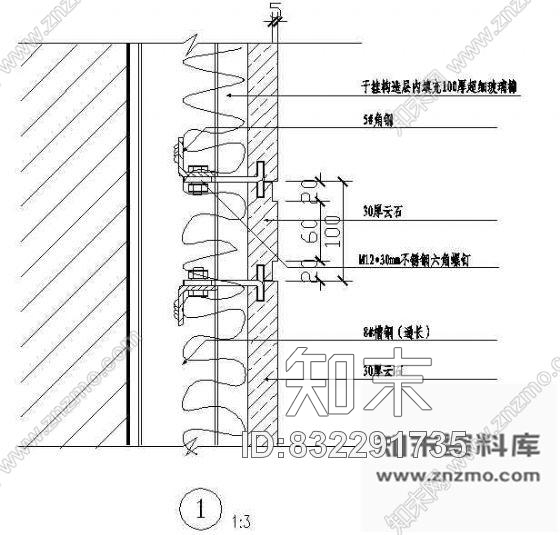 图块/节点干挂石材cad施工图下载【ID:832291735】