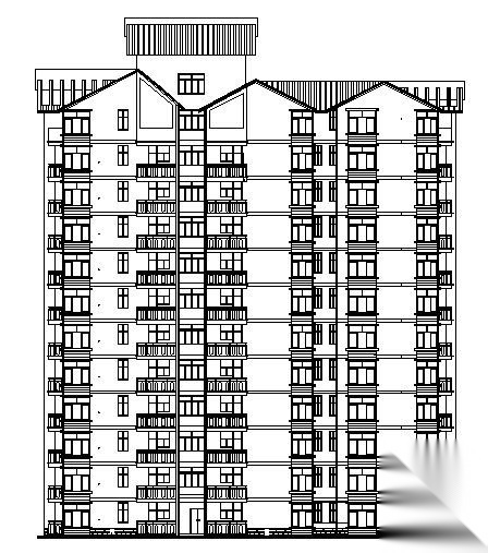 宜宾市紫藤住宅小区1号楼cad施工图下载【ID:149847169】