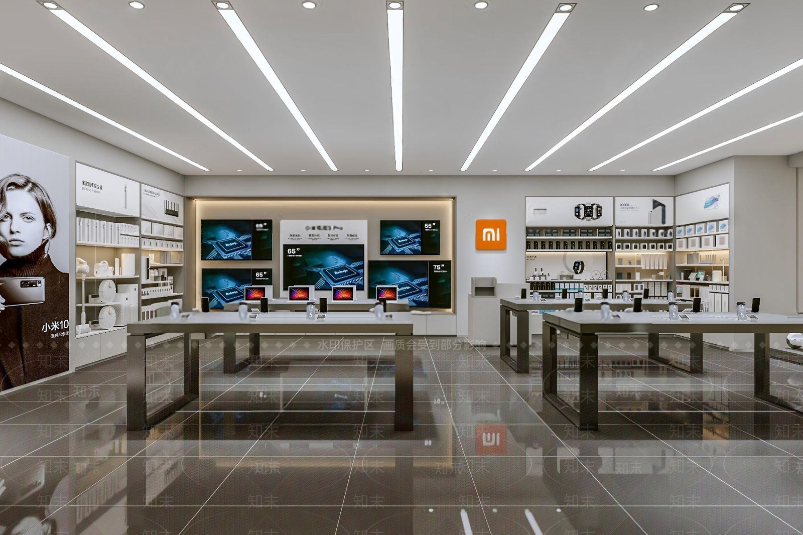 现代小米手机专卖店3D模型下载【ID:1105309810】