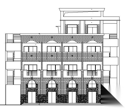 某四层居委会综合楼建筑施工图cad施工图下载【ID:151435145】