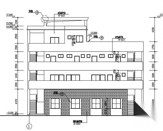 某四层居委会综合楼建筑施工图cad施工图下载【ID:151435145】