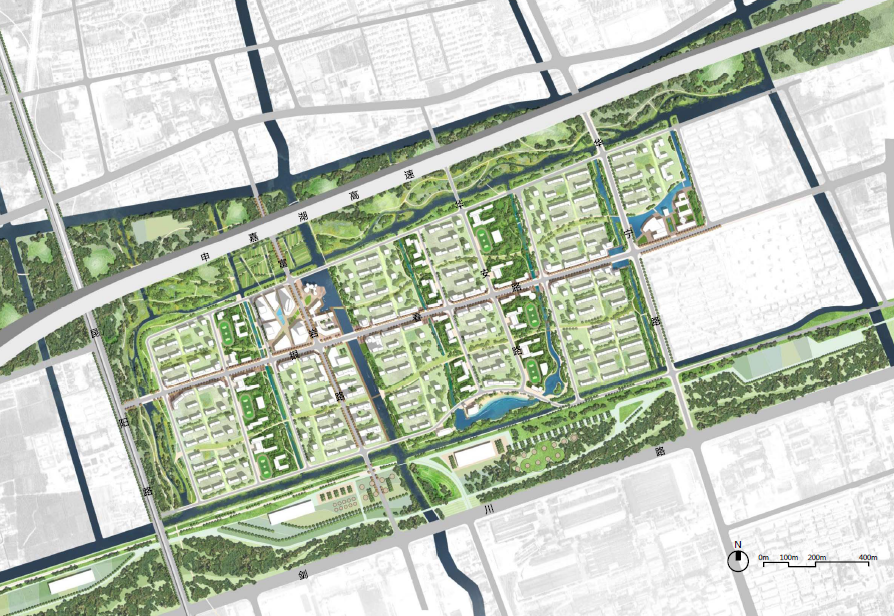 [上海]闵行马桥大型混合居住区概念性规划设计方案文本cad施工图下载【ID:166446158】