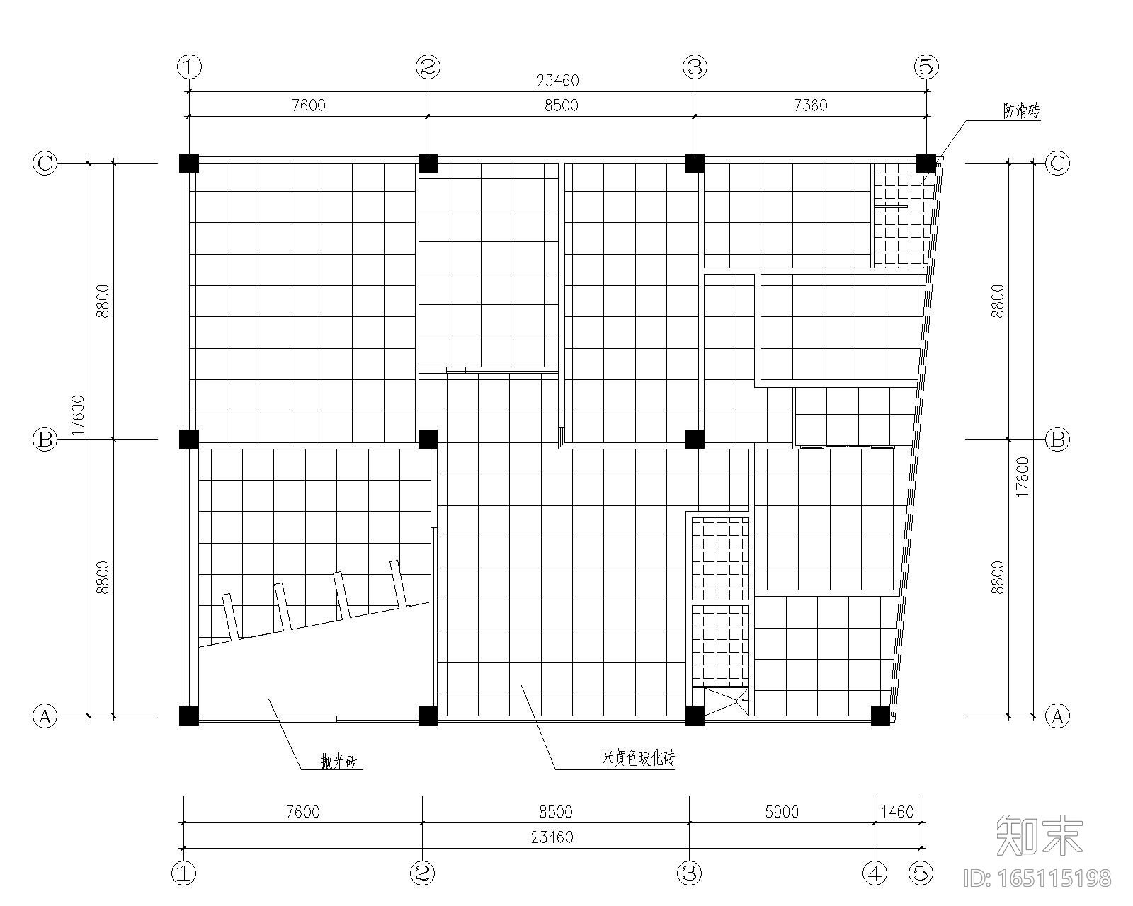 某办公室精装修装饰设计施工图纸（CAD）施工图下载【ID:165115198】