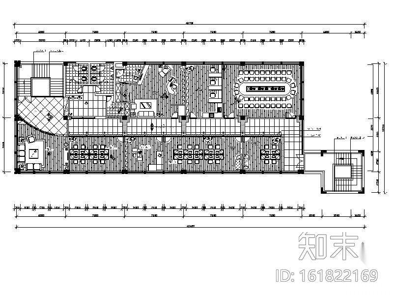 小型办公室装修图(含效果)cad施工图下载【ID:161822169】