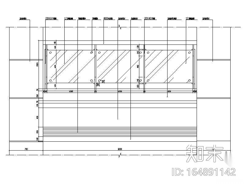 钢化玻璃栏杆详图cad施工图下载【ID:164891142】