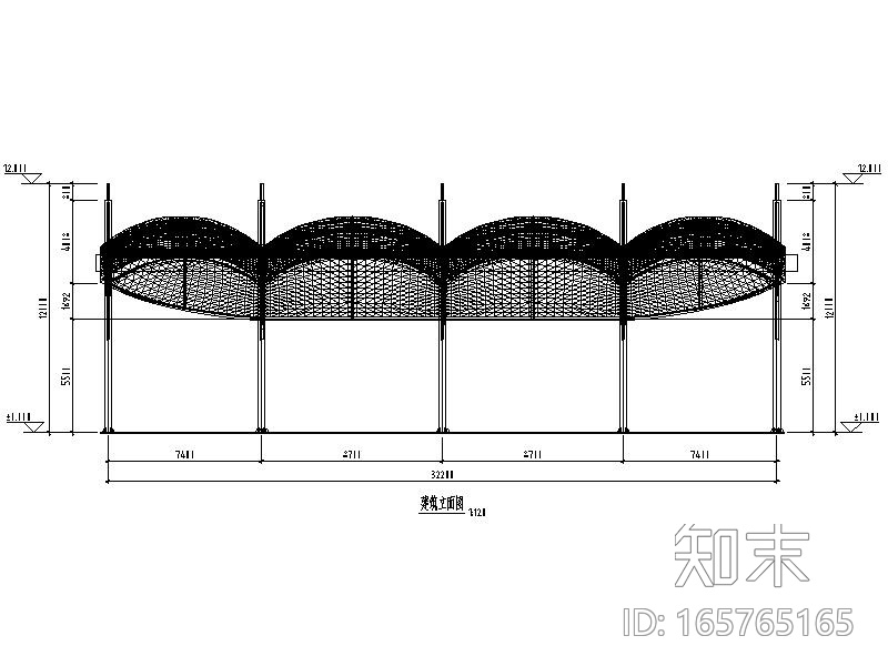 遮雨棚膜结构施工图（遮棚膜，2013）施工图下载【ID:165765165】