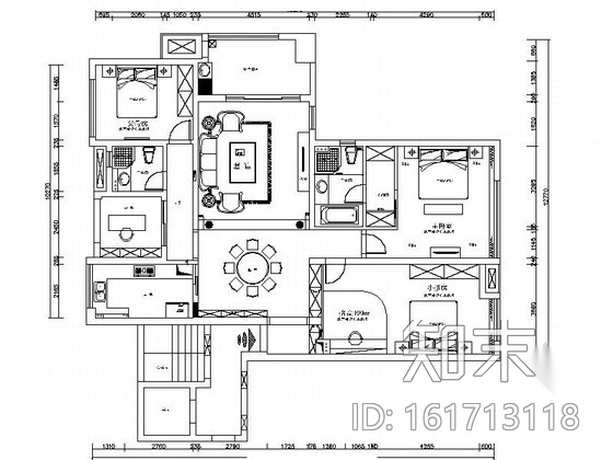 [绍兴]现代欧式三居室室内装修图（含效果）cad施工图下载【ID:161713118】