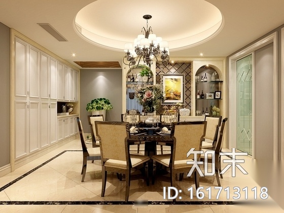 [绍兴]现代欧式三居室室内装修图（含效果）cad施工图下载【ID:161713118】