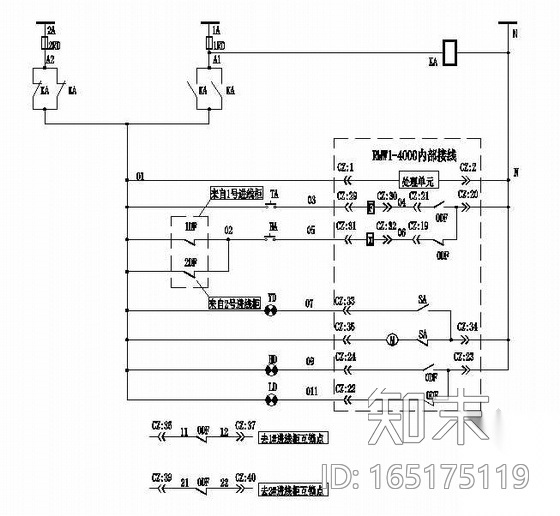 双进线与母联柜互锁原理接线图cad施工图下载【ID:165175119】