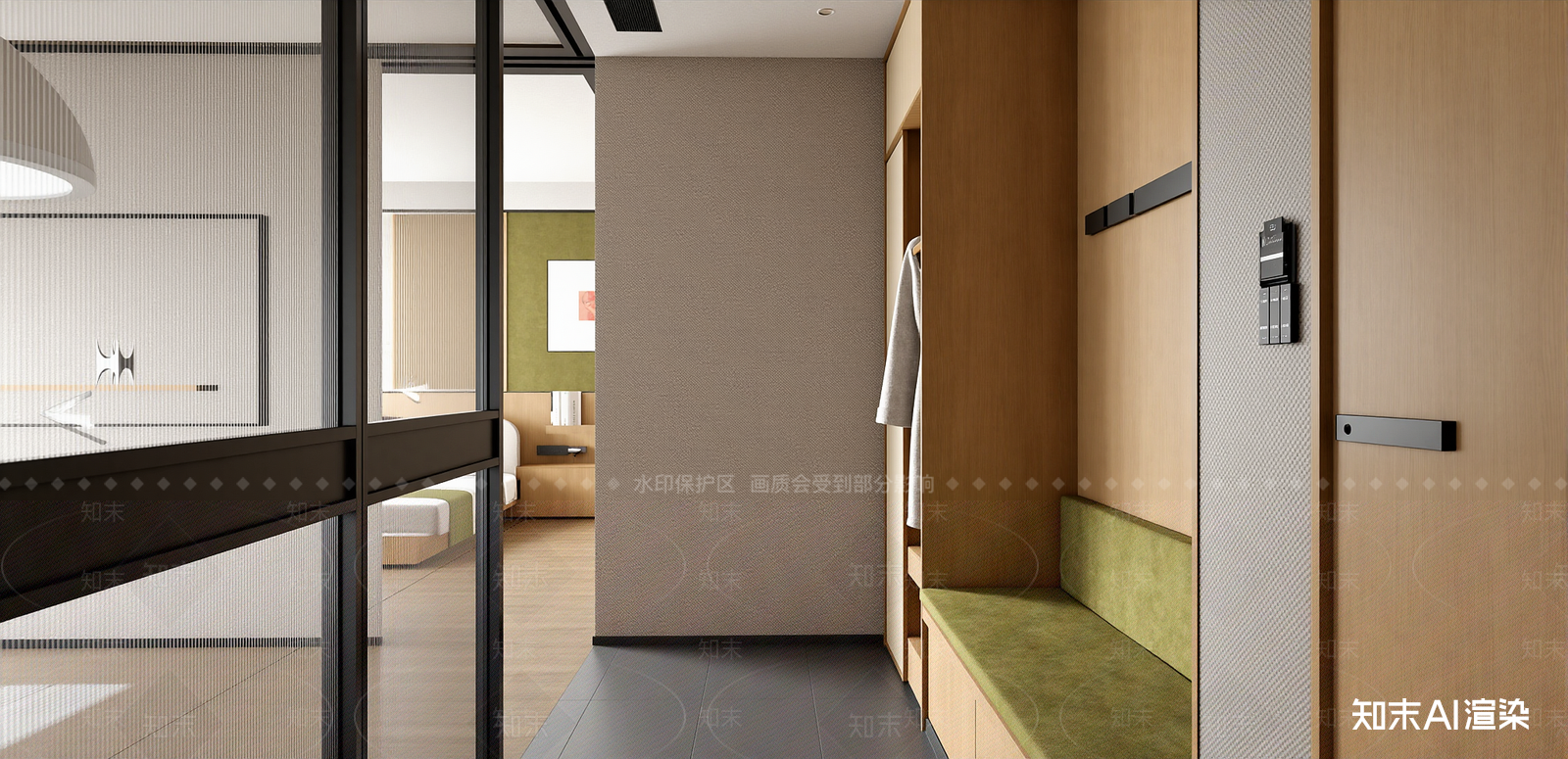现代民宿客房SU模型下载【ID:1216054609】
